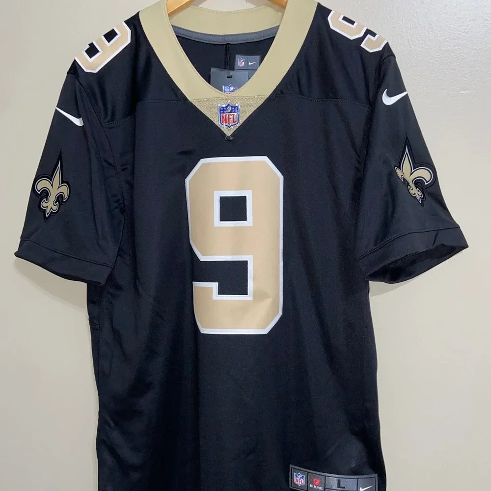Nike Drew Brees New Orleans Saints On Field Sewn Stitched Jersey Men’s L NEW